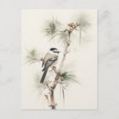 LITTLE BIRD WATERCOLOR PAINTING ポストカード (正面)
