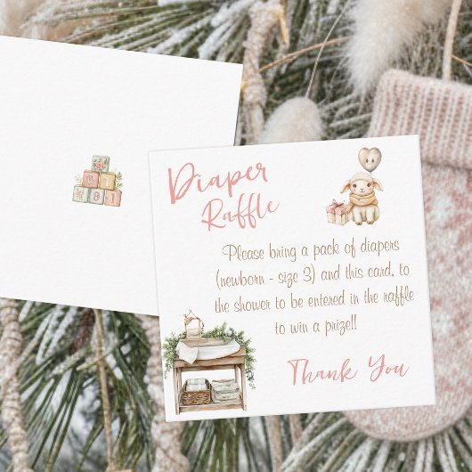 Little Bit Of Country Winter Boho Baby Girl Shower エンクロージャーカード