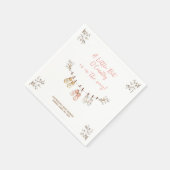 Little Bit of Country Winter Boho Baby Girl Shower スタンダードカクテルナプキン (角)