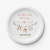 Little Bit Of Country Winter Boho Baby Girl Shower ペーパープレート (正面)