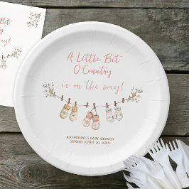 Little Bit Of Country Winter Boho Baby Girl Shower ペーパープレート