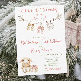 Little Bit Of Country Winter Boho Baby Girl Shower 招待状