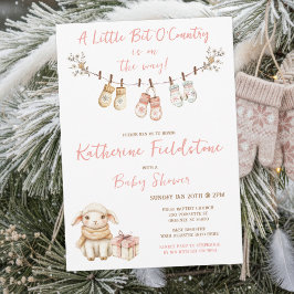 Little Bit Of Country Winter Boho Baby Girl Shower 招待状