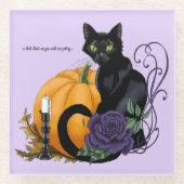 Little Black Cat ガラスコースター (正面)