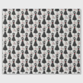 Little Black Dress Society Chalk Fashion Pattern ラッピングペーパー (フラット)