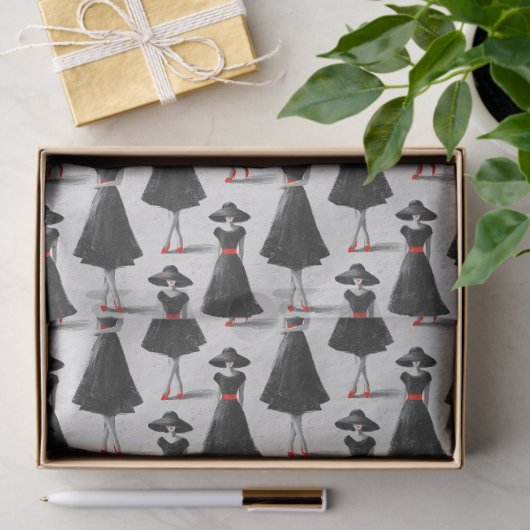 Little Black Dress Society Chalk Fashion Pattern 薄葉紙 (ギフト)