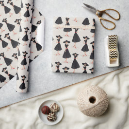 Little Black Dress Society Cute Whimsical Fashion  ラッピングペーパー