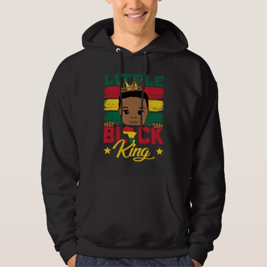 Little Black King BHM BLM Pride Little Melanin Boy パーカ (正面)