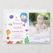 Little Blue相続人Mermaidの招待状と写真 招待状 (正面)