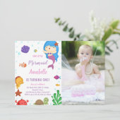 Little Blue相続人Mermaidの招待状と写真 招待状 (スタンド正面)