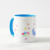 Little Blue Bunny Rabbit Kids Easter Mug マグカップ (正面左)