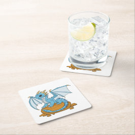 Little Blue Dragon スクエアペーパーコースター