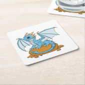 Little Blue Dragon スクエアペーパーコースター (アングル)