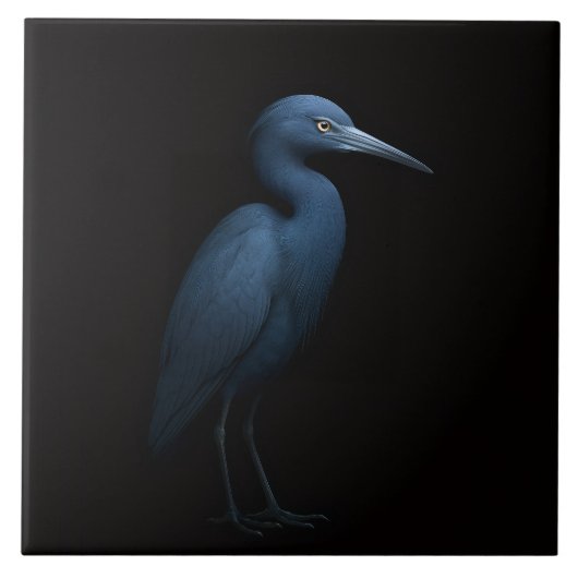 Little Blue Heron ブラック4ルクス タイル (正面)