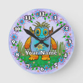 Little Blue Monster ラウンド壁時計 (正面)