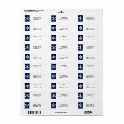 Little Blue Snowflake ラベル (フルシート)