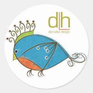 Little Bluebirdスタンプ ラウンドシール