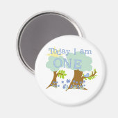 Little Bluebird 1st誕生日Tシャツとギフト マグネット (正面/裏面)