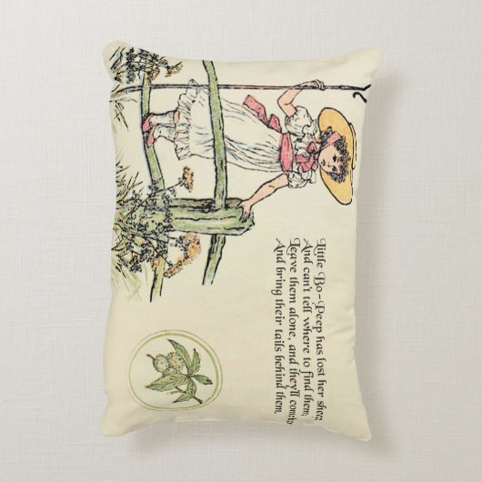 Little Bo-Peep：ケイトクラシックグリーンアウェイ子供部屋 アクセントクッション (裏面(縦))