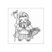 little bo peep doll girl flower basket art ラバースタンプ (インプリント)