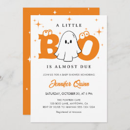Little Booかわいいニュートラルハロウィーンベイビーシャワー 招待状