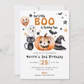 LITTLE BOOかわいいハロウィーンをテーマにした第2誕生日 招待状 (正面)