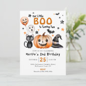 LITTLE BOOかわいいハロウィーンをテーマにした第2誕生日 招待状 (スタンド正面)