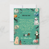 LITTLE BOOが幽霊カボチャ不気味赤ちゃんシャワー サンキューカード (正面)