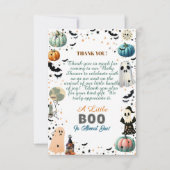 LITTLE BOOが幽霊カボチャ不気味赤ちゃんシャワー サンキューカード (正面)