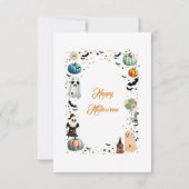 LITTLE BOOが幽霊カボチャ不気味赤ちゃんシャワー サンキューカード (裏面)