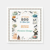 LITTLE BOOが幽霊カボチャ不気味赤ちゃんシャワー スタンダードカクテルナプキン (正面)