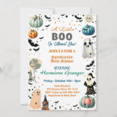 LITTLE BOOが幽霊カボチャ不気味赤ちゃんシャワー 招待状 (正面)