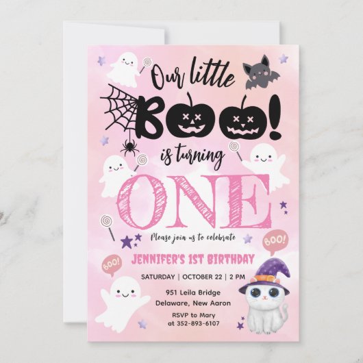 Little Booが1ハロウィーン1歳の誕生日を迎える 招待状 (正面)