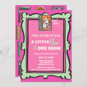 Little Booすべての幽霊を呼び出す赤ちゃんシャワー 招待状 (正面/裏面)