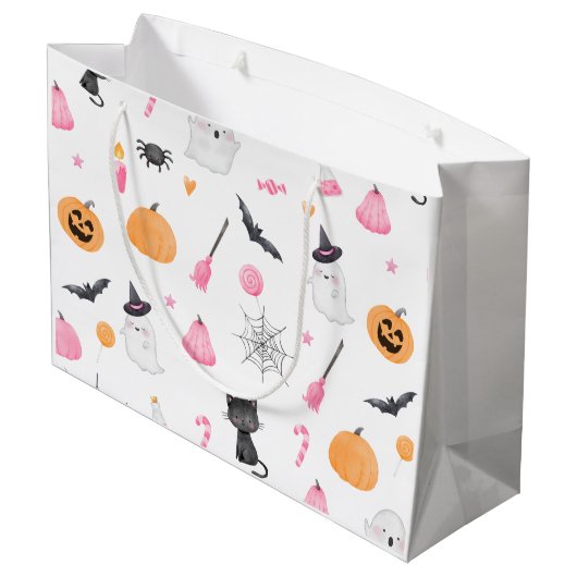 Little Booはほとんどピンクのハロウィーンだ ラージペーパーバッグ (裏面アングル)