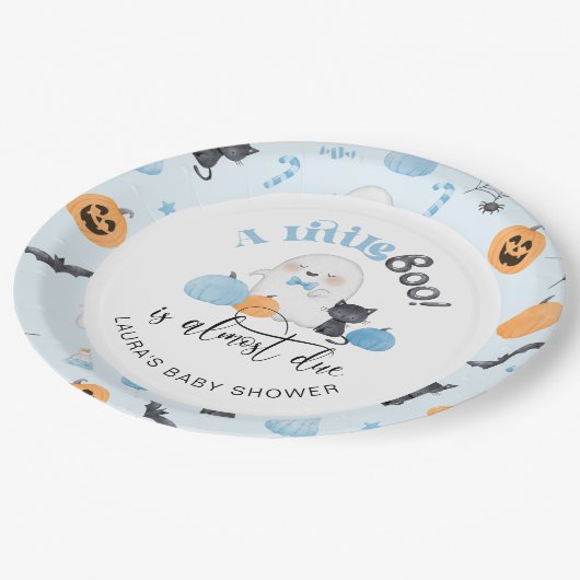 Little Booはほとんどブルーベビーシャワー ペーパープレート (アングル)