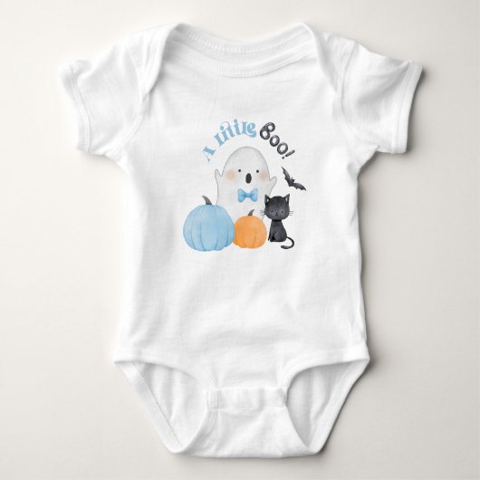 Little Booはほとんどブルーボーイベビーシャワー ベビーボディスーツ (正面)