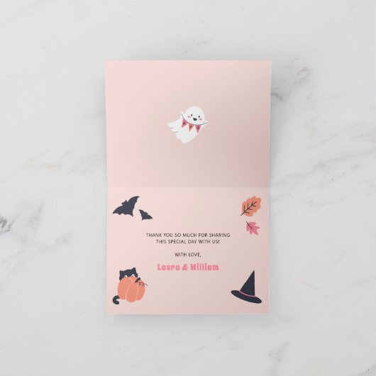 Little Booはほとんど赤ちゃんシャワーありがとう サンキューカード (内部)