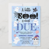 Little BooはほとんどDUE Boy Halloween Baby Shower 招待状 (正面)