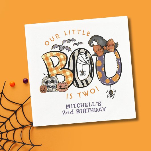 Little Booは2ハロウィーン2回目の誕生日 スタンダードカクテルナプキン