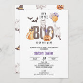 Little Booは、ハロウィーンの赤ちゃんシャワーが途中にある 招待状 (正面/裏面)