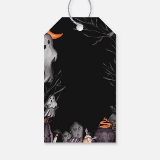 Little Booほとんどハロウィーンの赤ちゃんシャワー ギフトタグ (裏面)