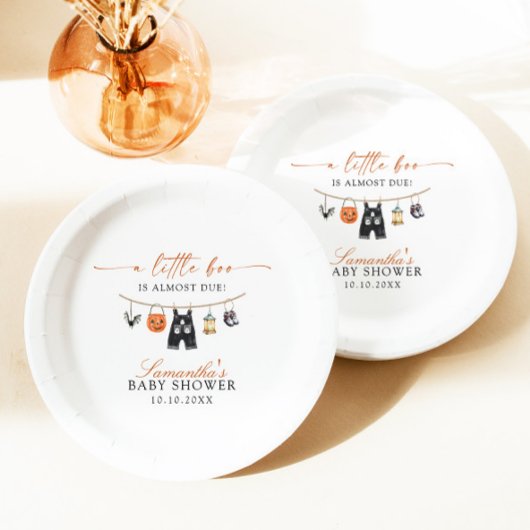 Little Booほとんどハロウィーンの赤ちゃんシャワー ペーパープレート