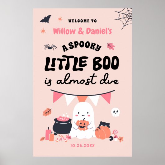 Little Booほとんどハロウィーンの赤ちゃんシャワー ポスター (正面)