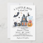 Little Booほとんどハロウィーンの赤ちゃんシャワー 招待状 (正面)