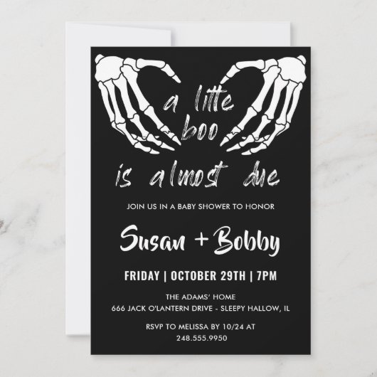 Little Booほとんどハロウィーンの赤ちゃんシャワー 招待状 (正面)