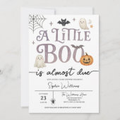 Little Booほとんどハロウィーンの赤ちゃんシャワー 招待状 (正面)