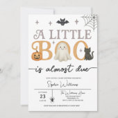 Little Booほとんどハロウィーンの赤ちゃんシャワー 招待状 (正面)