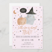 LITTLE BOOほぼ2誕生日 – ピンク 招待状 (正面/裏面)