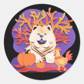 LITTLE BOOクリームチャウサイズ選択 ラウンドシール (正面)